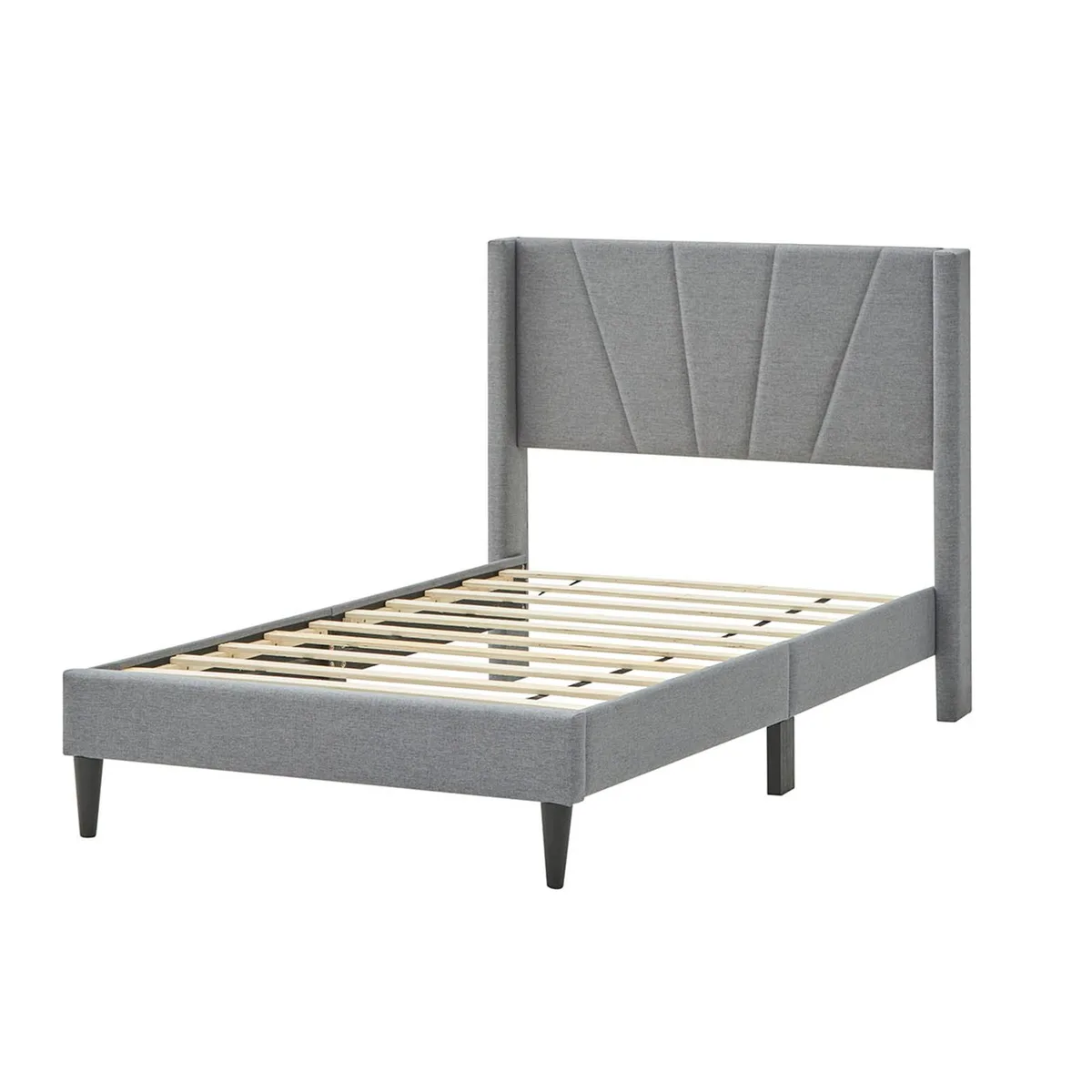 SlickBlue SlickBlue Twin Bed Frame Grey Linen Wingback 80x45x41 — product photo