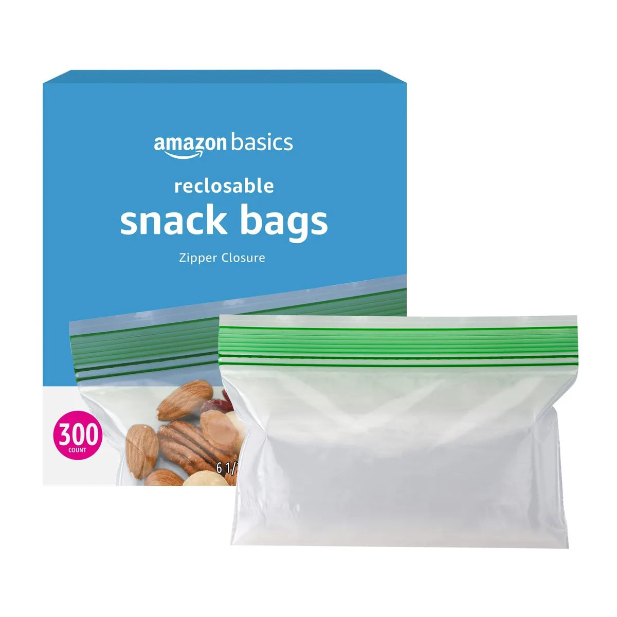 Clear plastic snack bags in bulk box, 300 count, 3.5 by 6.5 inches