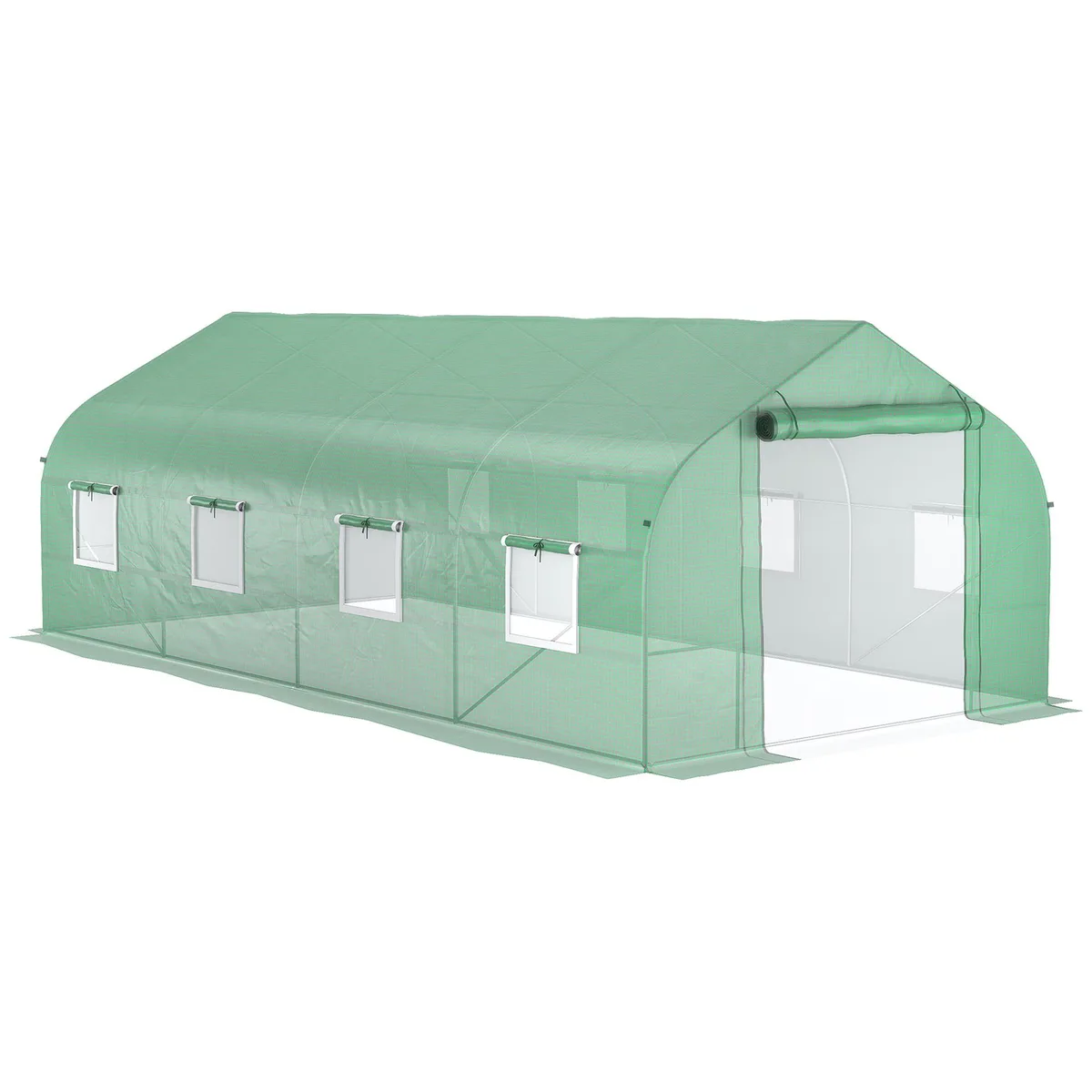 tuphen tuphen 20' x 10' x 7' Walk-in Tunnel Greenhouse 140 GSM PE Cover 8 Mesh Windows Green — product photo