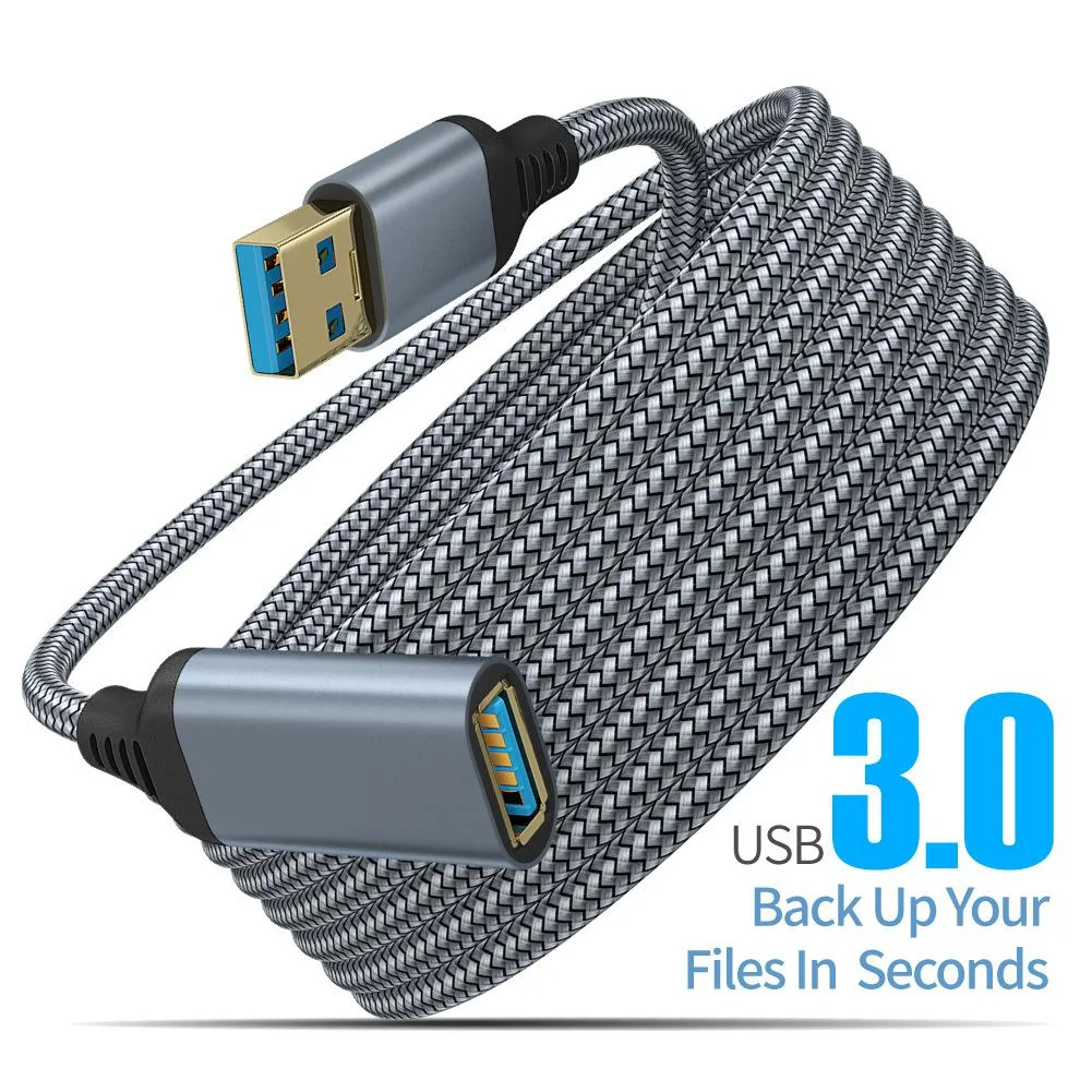 HANNORD HANNORD USB 3.0 Extension Cable Male to Female Gray 10 ft — product photo