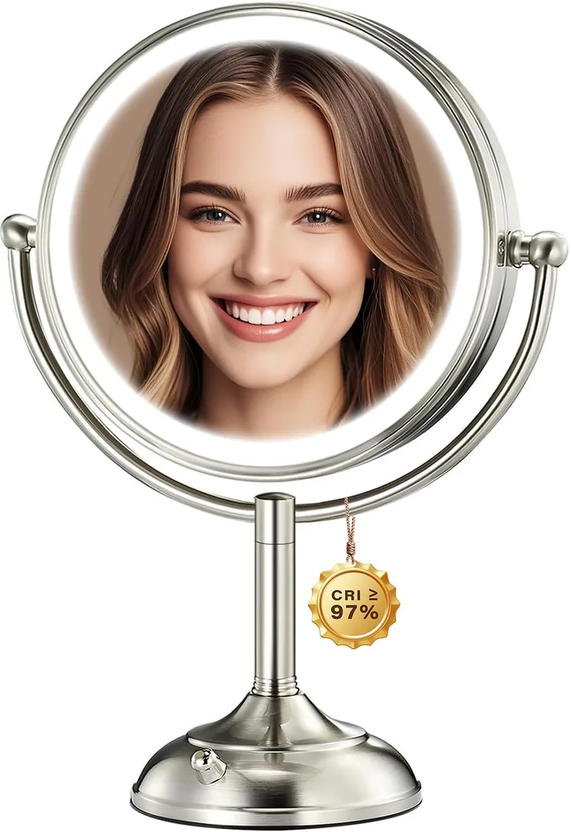  VESAUR D8512-RE-US1 9" 1X/10X/20X Lighted Mirror 5000mAh Nickel — product photo