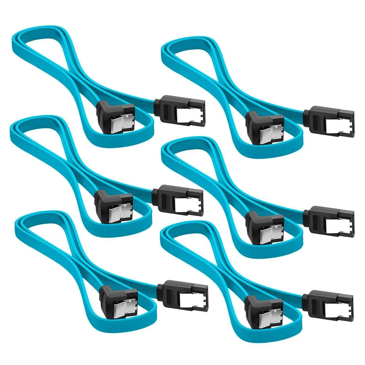  OUQYLG SATA cable 6-pack 90° 40 cm blue — product photo
