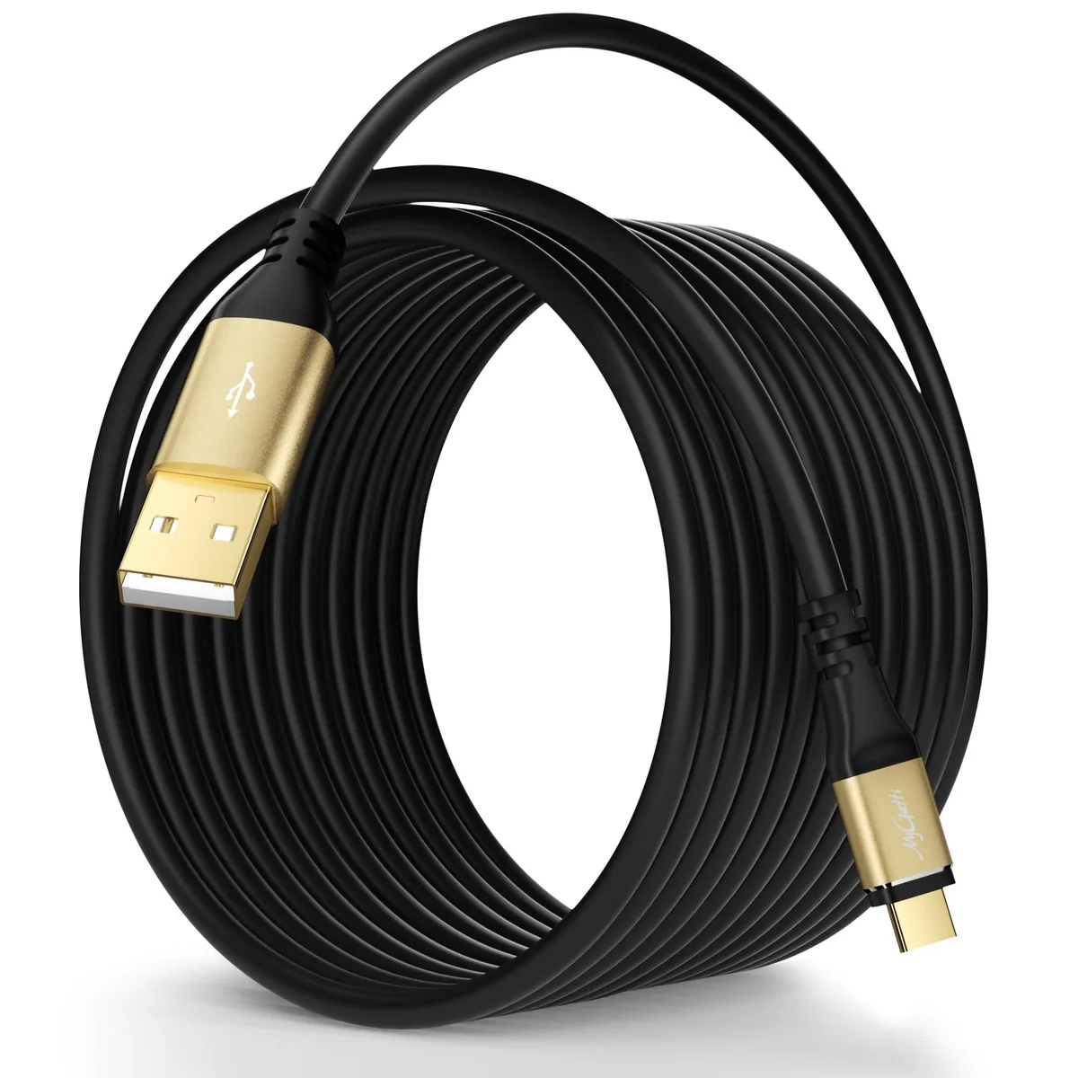AT&T USB-A to USB-C Cable 25ft 3A 5V Black — product photo