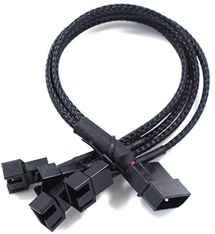 THE ORDINARY THE ORDINARY 4-Pin Molex to 4 x 3/4-Pin Fan Sleeved Adapter Cable — product photo