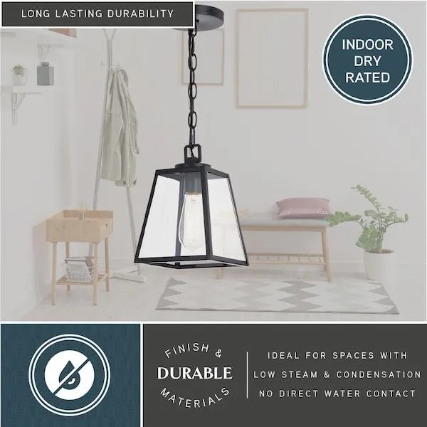 Vaxcel Vaxcel Grant 7-in Black Indoor Outdoor Farmhouse Mini Pendant Lantern — product photo