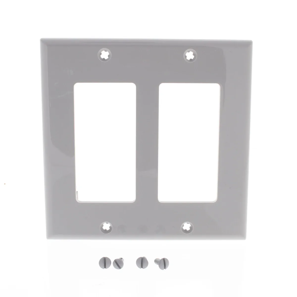 Leviton Manufacturing Co. Leviton 2-Gang Decora GFCI Rocker Switch Plate 80409-NGY Gray — product photo