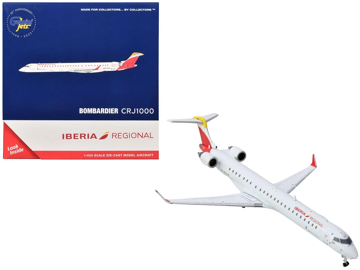 GeminiJets GeminiJets Bombardier CRJ1000 Iberia Regional EC-MVZ 1/400 Diecast Hobby Collectible — product photo