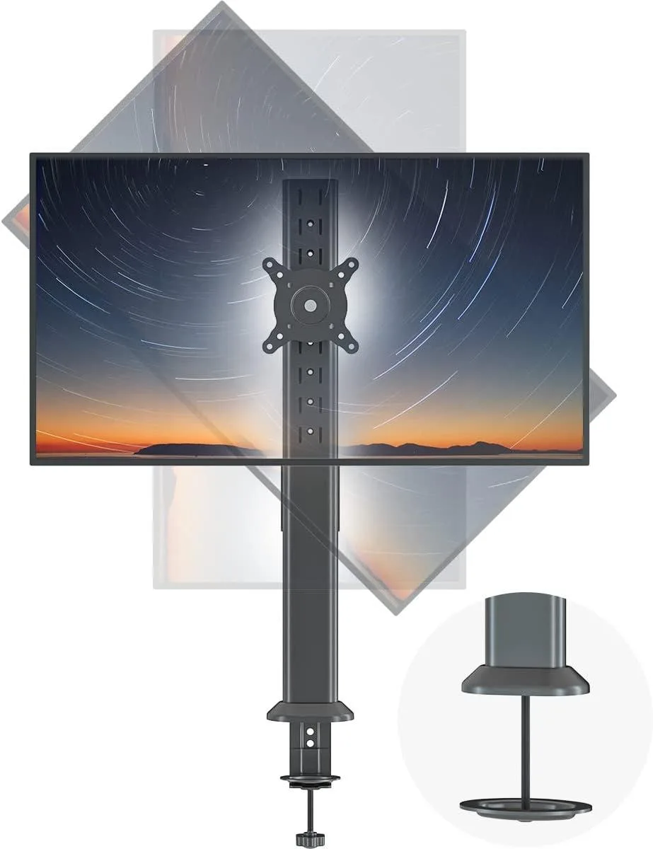 PISKEKAT PISKEKAT Single Tall Monitor Arm Mount Stand 27-43 inch 77lbs Black — product photo