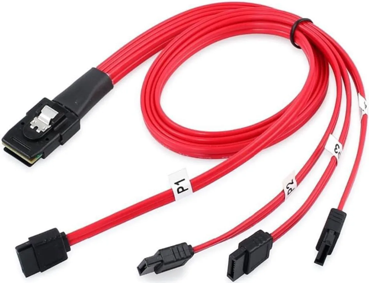 Aomoproing Aomoproing Mini SAS SFF-8087 36-pin to 4 SATA cable .5 m — product photo