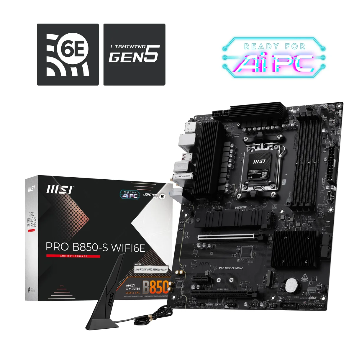 MSI MSI PRO B850-S WIFI6E ATX AMD motherboard — product photo
