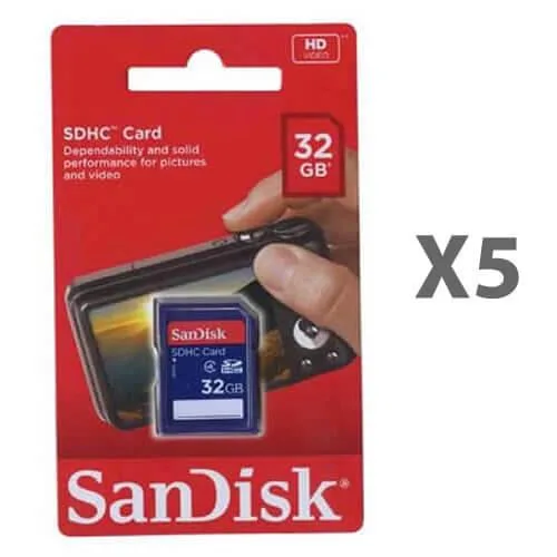 SanDisk SanDisk 32 GB SDHC Class 4 Memory Card (5 Pack) SDSDB-032G-B35 — product photo