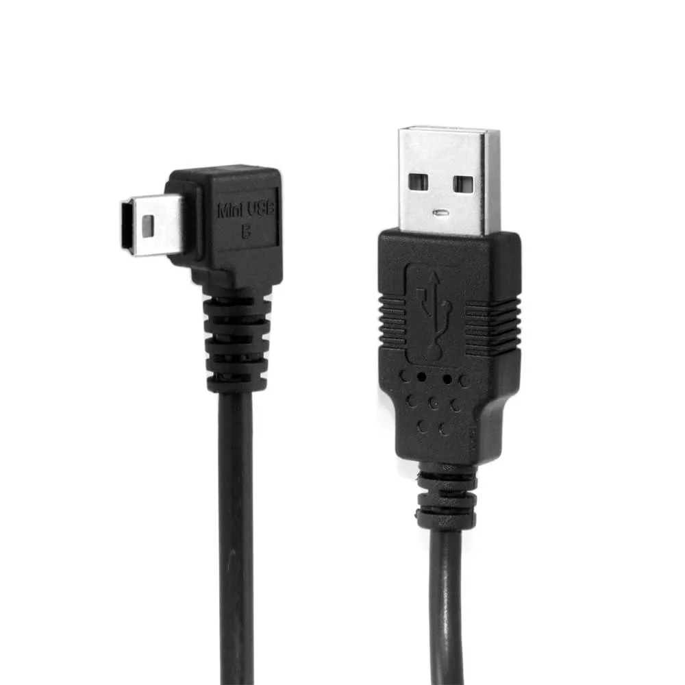 Fervit Fervit USB 2.0 Mini-B 5-pin 90° Left-Angled Male to USB-A Male Data Cable with Ferrite 3.0m — product photo