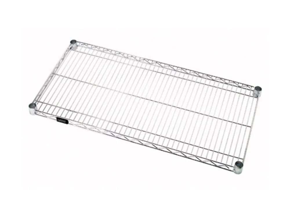 Square stainless wire shelf, 24 by 24 inches, silver finish