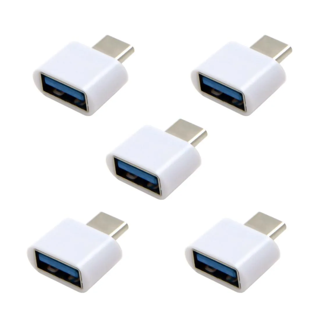 LORDWORLD LORDWORLD 5 Pack USB-C to USB 2.0 OTG Adapter White — product photo