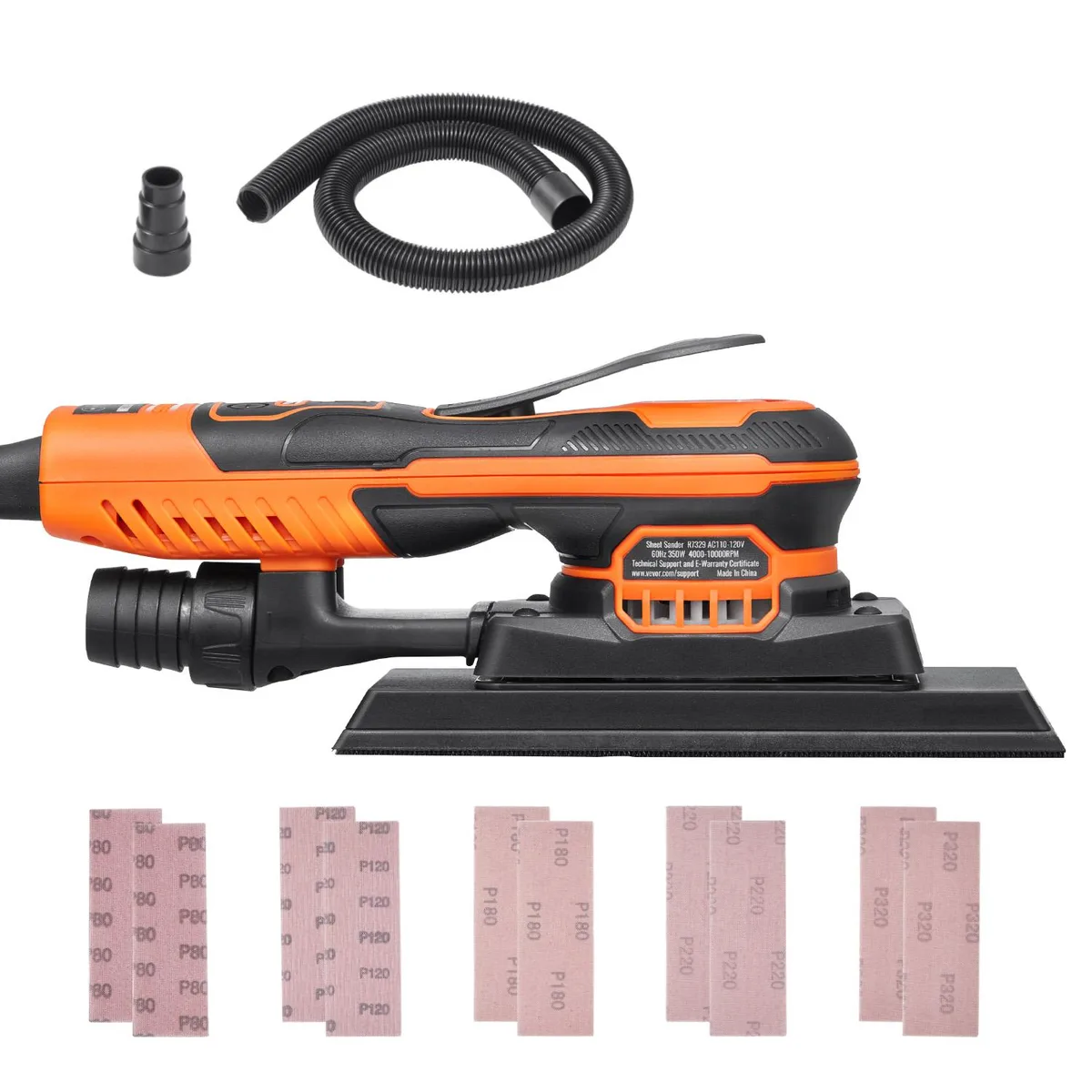 VEVOR VEVOR 3/8" Sheet Sander 350W Brushless 10000RPM 10PCS Sandpapers Vacuum Adapter — product photo