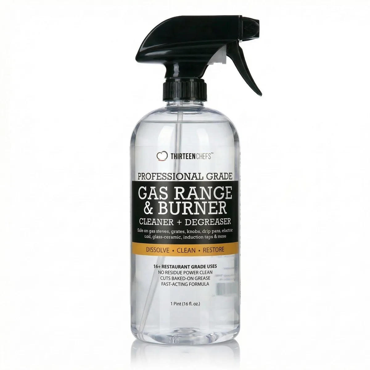 16oz spray bottle of gas range cleaner and degreaser