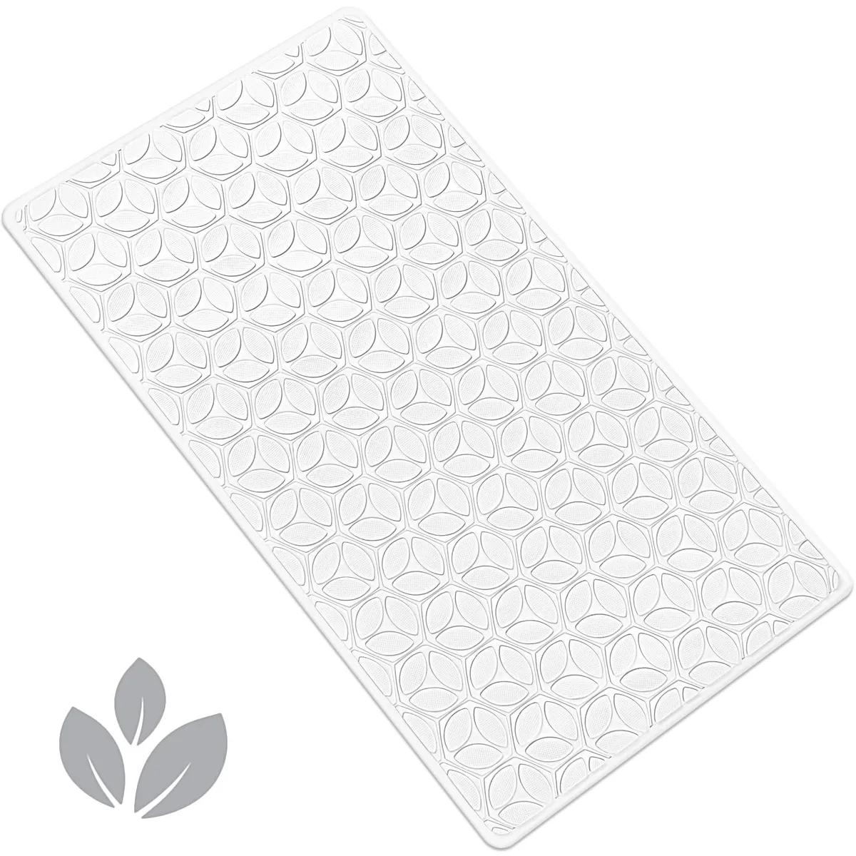  WRISIN Non-Slip Rubber Bathtub Mat 16 × 28 Inch White — product photo