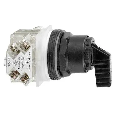 Schneider Electric 30 mm selector switch black lever chrome bezel