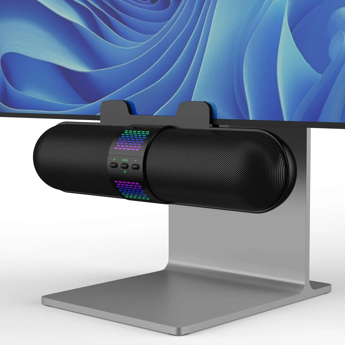  BESTISAN SE02 2.0 Soundbar 12W Bluetooth 5.3 6 RGB Modes Monitor Clip — product photo