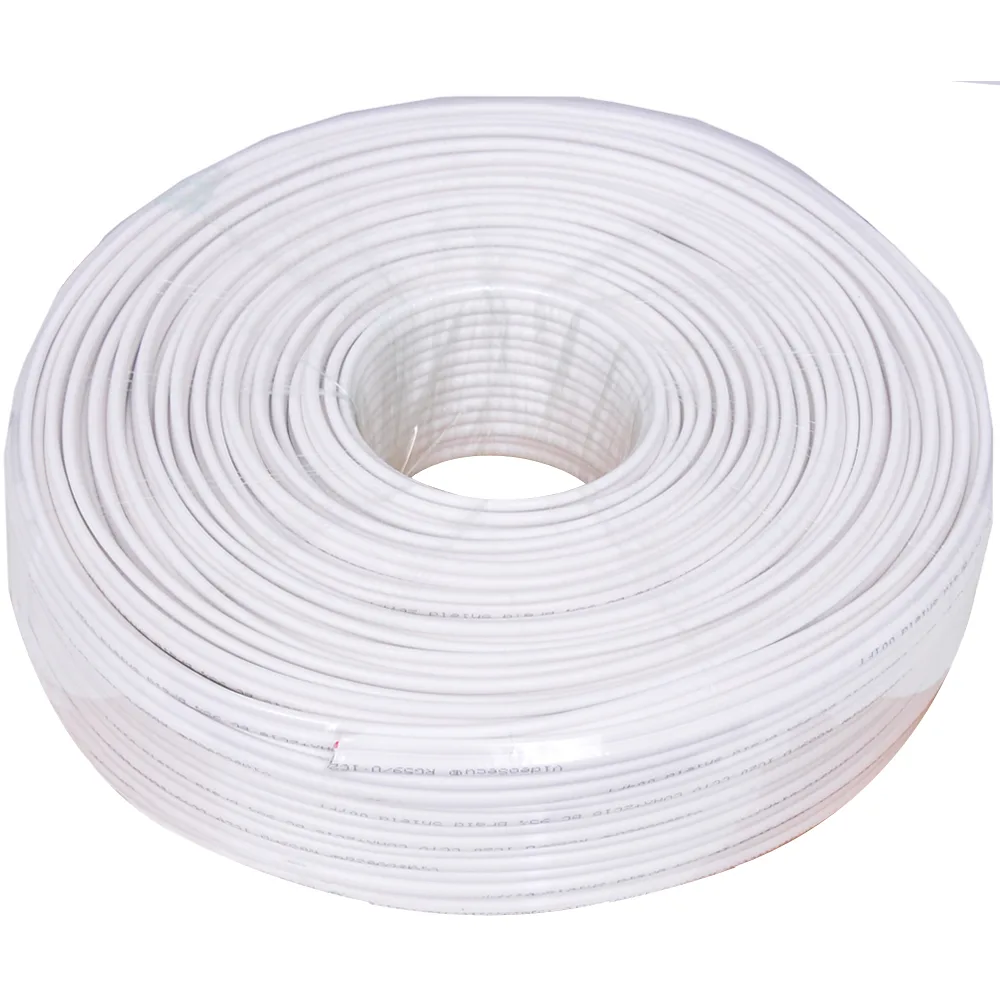 VideoSecu VideoSecu CBS300W RG59 Siamese Coaxial RF Cable 300ft White — product photo