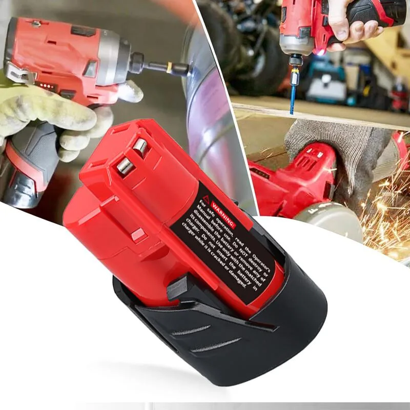 Red and black rectangular lithium-ion battery pack with slide-on contacts