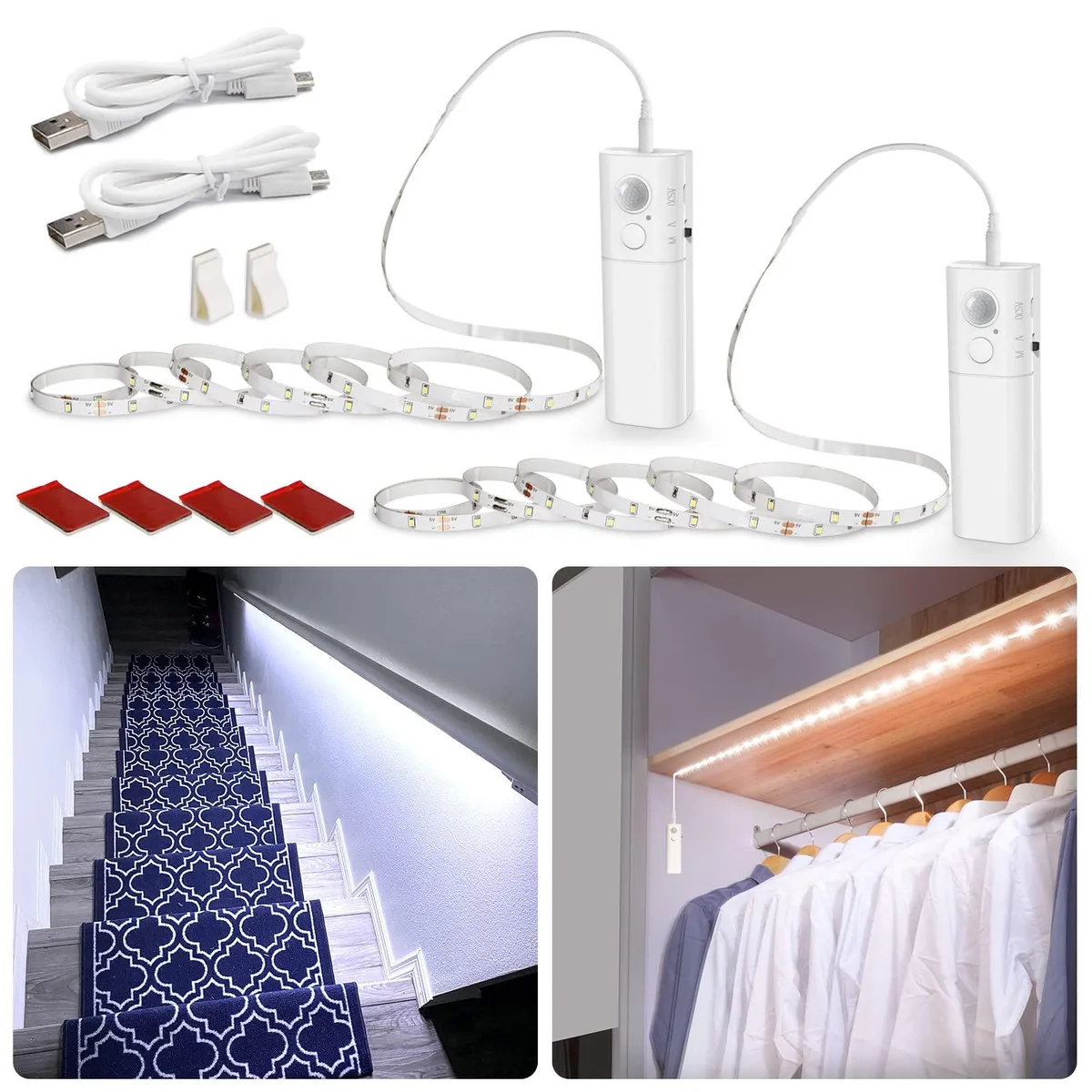  WOBANE WBE015 Light Kit 2×6.56 ft 60 LEDs 6000 K 2200 mAh — product photo