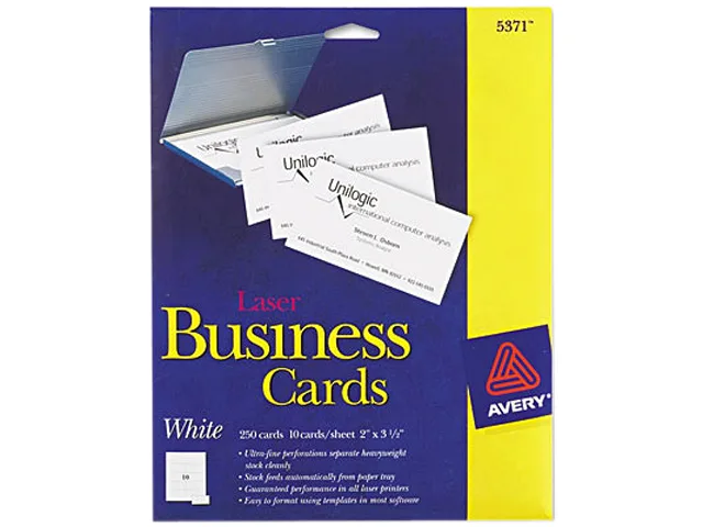 Avery Avery 5371 Business Cards White 10 per Sheet 250 Pack — product photo