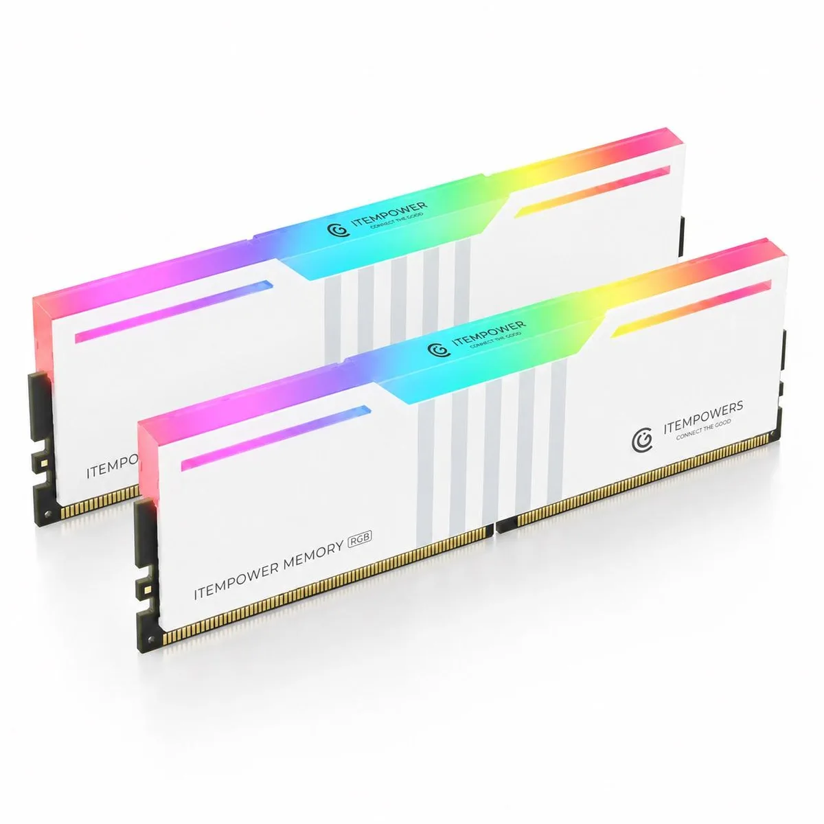 ITEMPOWERS ITEMPOWERS IPRGB02DR40832WHT 16GB (2×8GB) DDR4 3200MHz RGB White desktop RAM — product photo