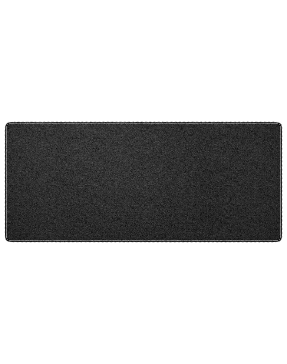 Large black rubber desk mat 31.5 by 11.8 inches with stitched edges