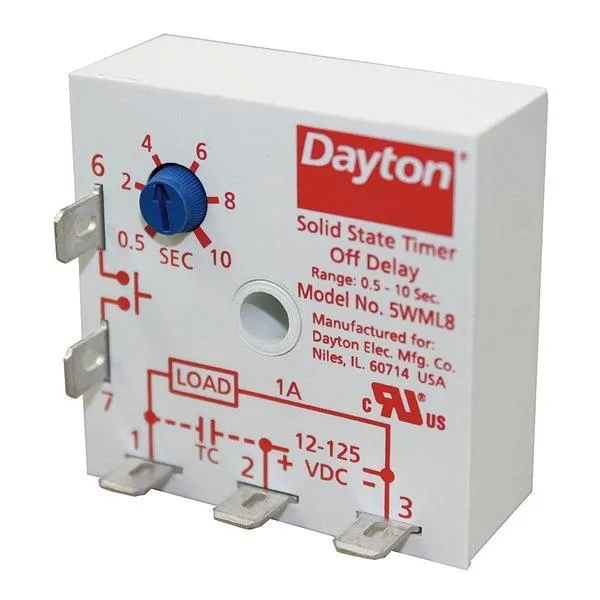 Dayton Dayton 5WML8 Off Delay Timing Relay 125V DC .5-10s — product photo