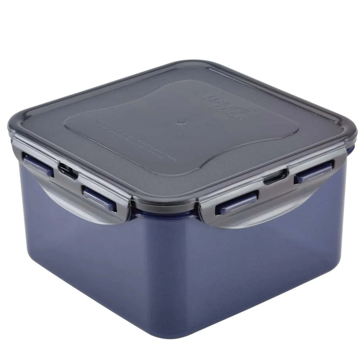 Square red food storage container with locking lid