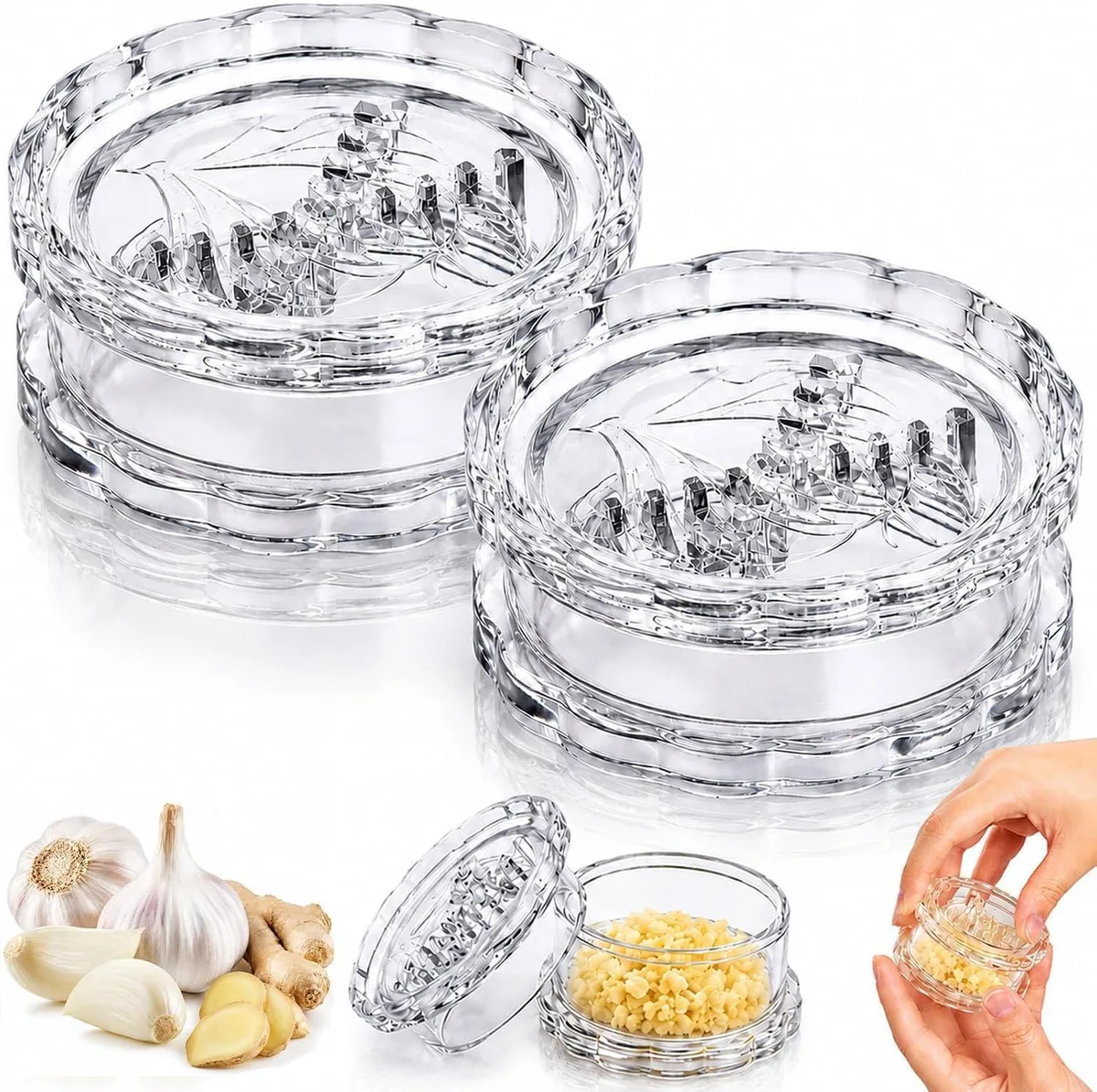  Generic Manual Garlic Twister and Ginger Mincer 2-Pack Clear 81 mm — product photo