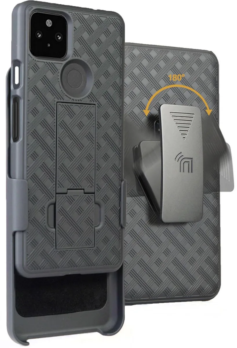 Nakedcellphone Nakedcellphone Kickstand Case + Belt Clip Holster Combo Black 13-Position HOLCOM-PIX5a — product photo