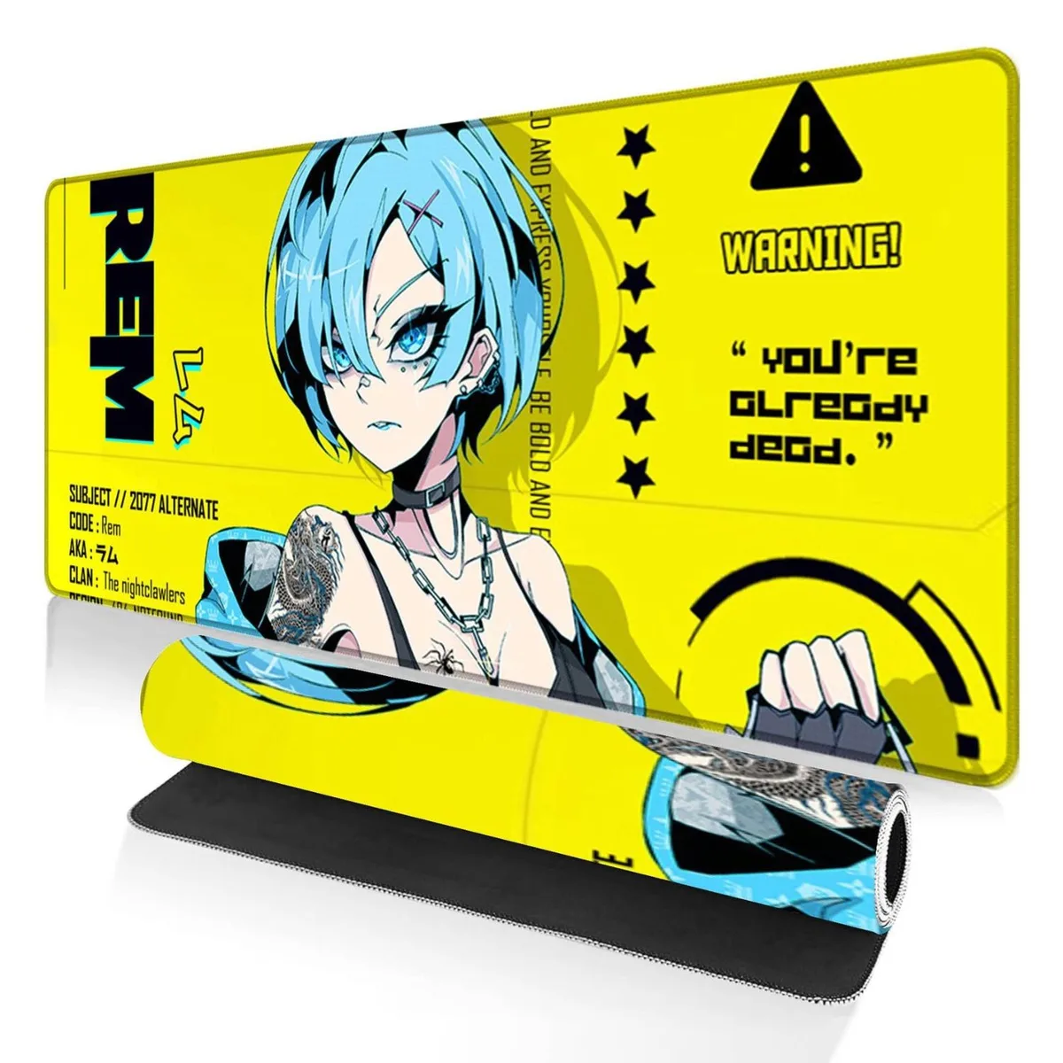 Alpha Fit Alpha Fit Anime 07 mouse pad 35.4" x 15.7" Cyberpunk Blue Haired Girl — product photo