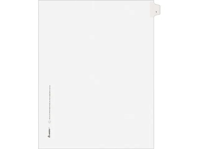 Avery Avery 82199 Allstate-Style Legal Side Tab Divider Title 1 Letter White 25 Pack — product photo