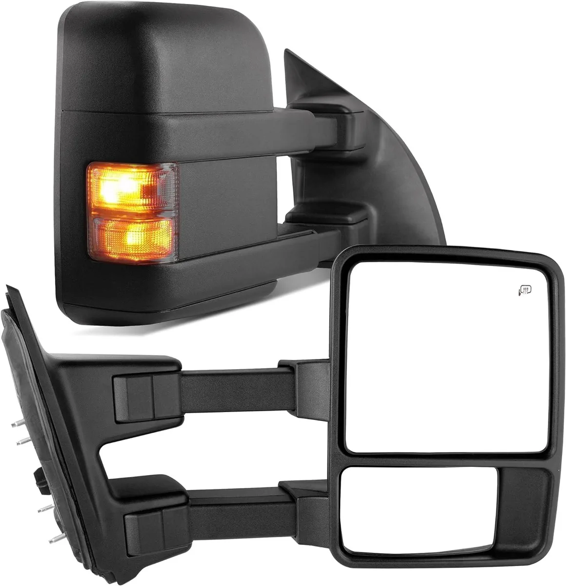 WUQ WUQ Towing Mirrors 1999-2007 Ford Super Duty 250/350/450/550 Smoke Turn Signal — product photo