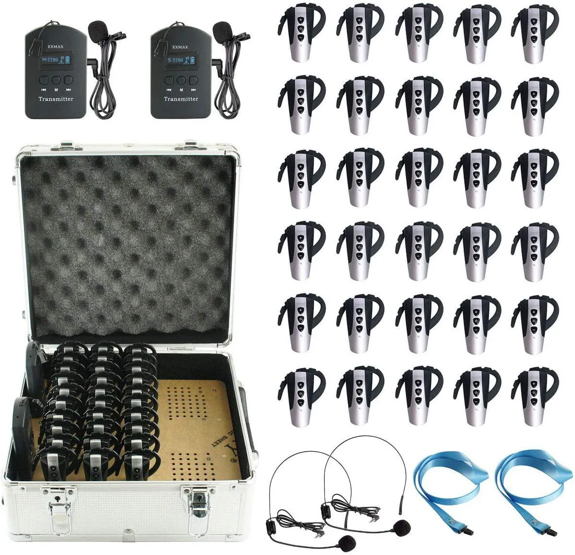 BFKK BFKK 2.4 GHz Live Sound Wireless System 2 Transmitters 30 Receivers 32-slot Charge Case — product photo