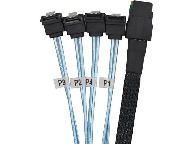 Manw Manw SFF-8087 Mini SAS to 4 Right Angle SATA Breakout Cable 1.64ft — product photo