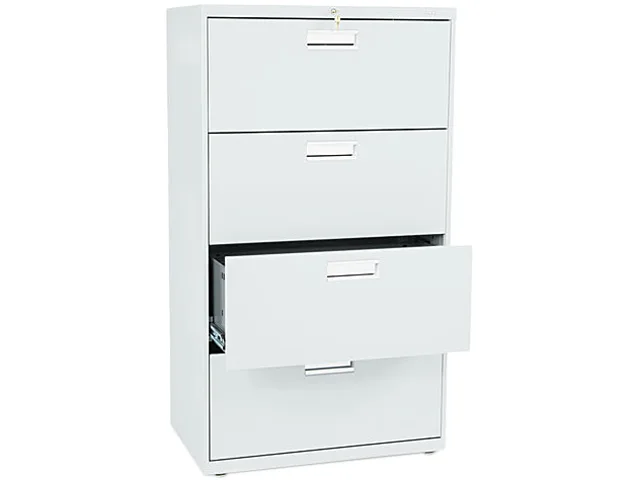 HON HON 674LQ 600 Series Four-Drawer Lateral File 30" W 19.25" D Light Gray office furniture — product photo