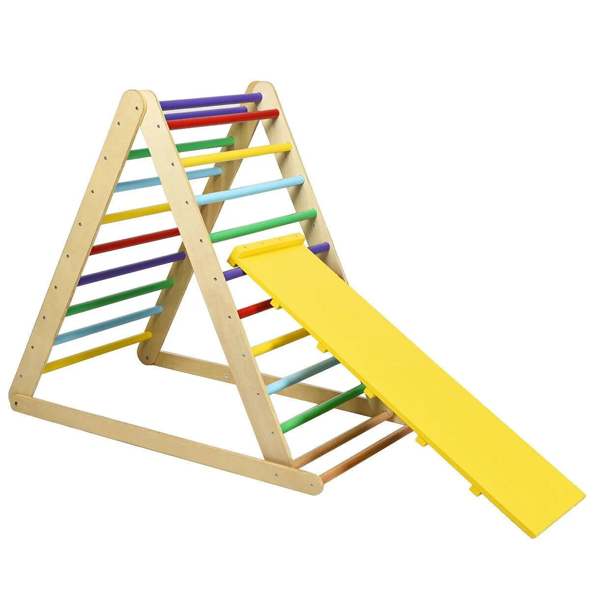 SlickBlue SlickBlue Foldable Wooden Climbing Triangle with Ladder Multicolor 48'' x 28'' x 43.5' — product photo