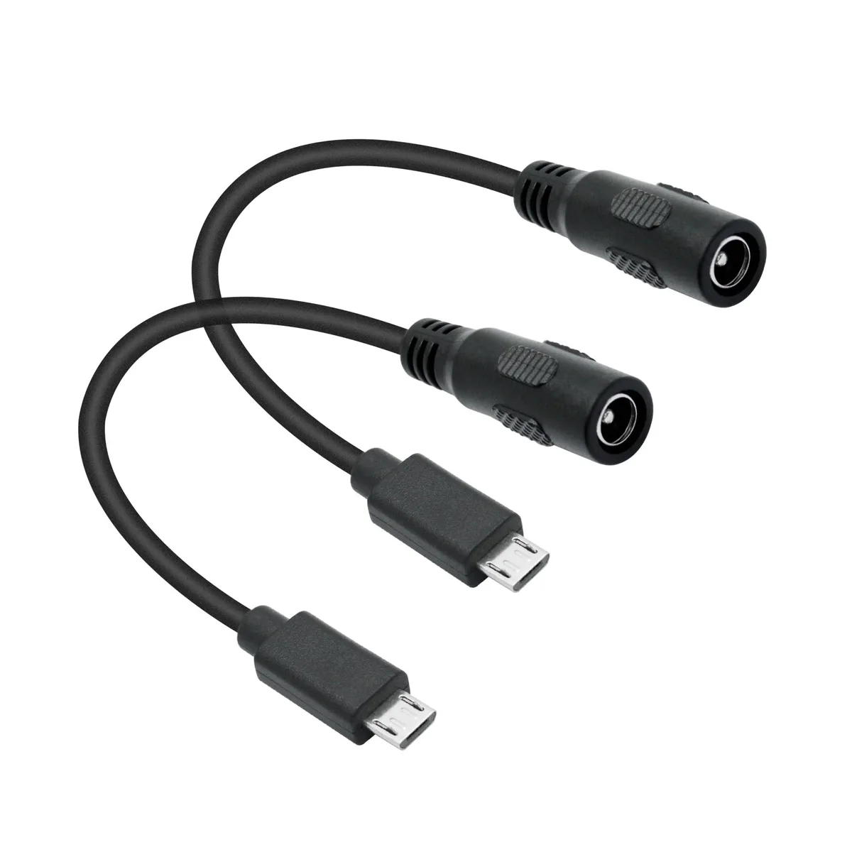 Vszerda Vszerda DC 5.5mm x 2.1mm Female to Micro USB Male Power Cord 15cm 2Pcs — product photo
