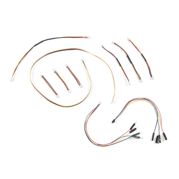 SparkFun Electronics SparkFun Electronics KIT-15081 Qwiic Cable Kit 10 cables 50 100 200 500mm breadboard female jumper — product photo