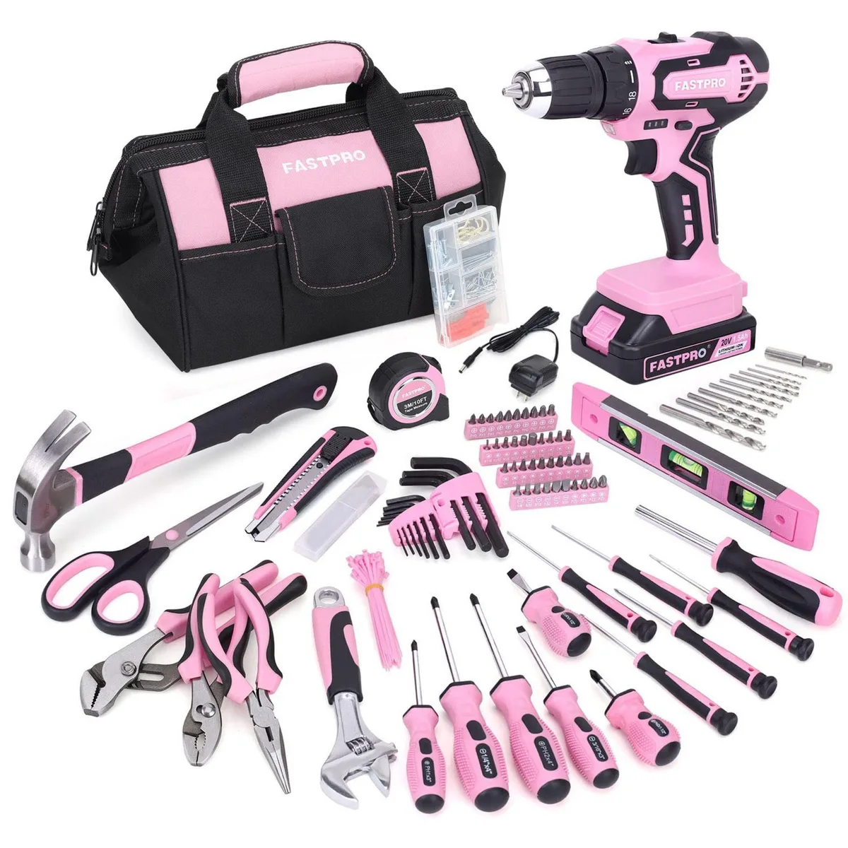 Wenger Wenger 232-Piece 20V Pink Cordless Lithium-ion Drill Driver and Home Tool Set — product photo