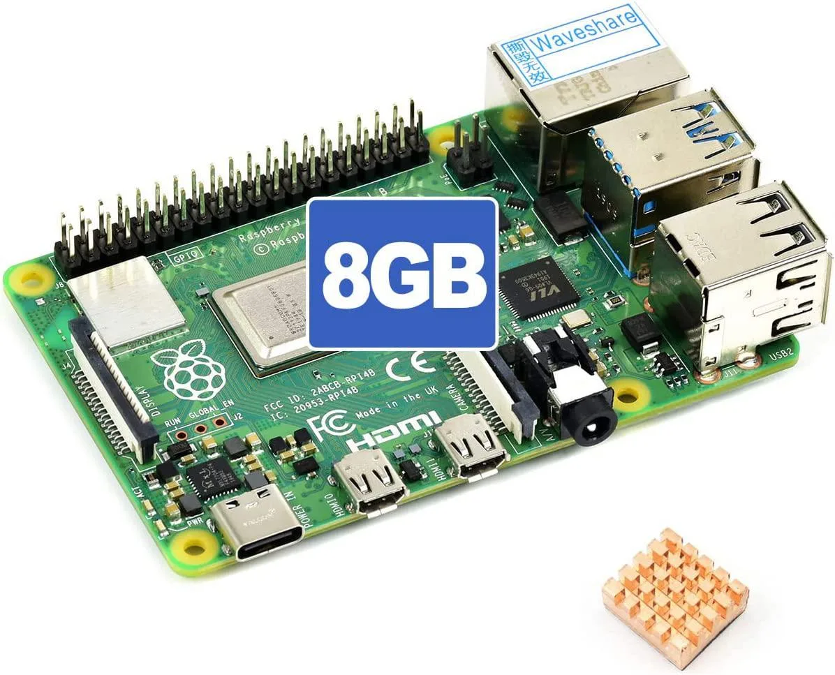 WaveShare WaveShare Raspberry Pi 4 Model B 8GB Accessory with Copper Heat Sink — product photo