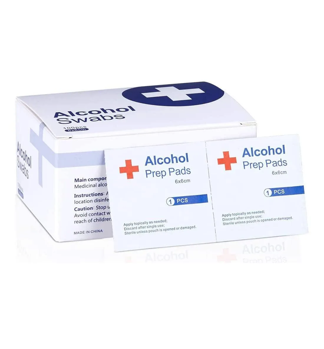 AUTO-VOX Alcohol Prep Pads 75% 100 Count 6x6cm — product photo