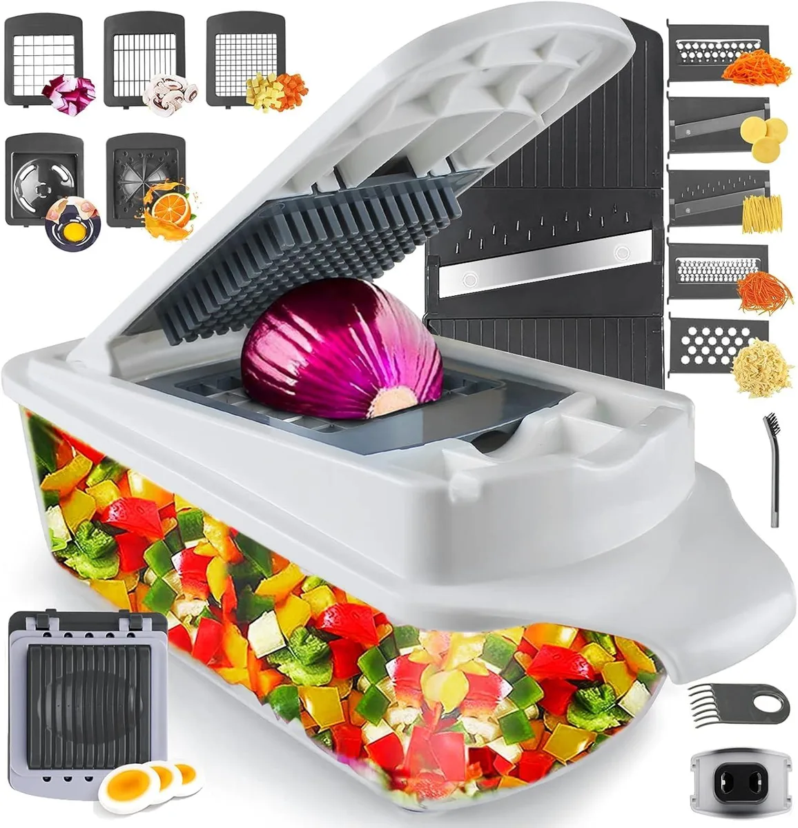  Quirky R-VC 22-in-1 Vegetable Chopper 11 Blades 1.5L Container — product photo