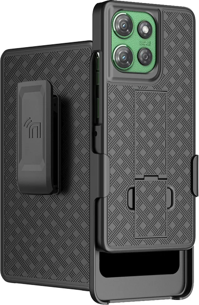 Nakedcellphone Nakedcellphone Slim Case + Belt Clip Holster for Motorola Moto G Power 5G 2025 - Black — product photo