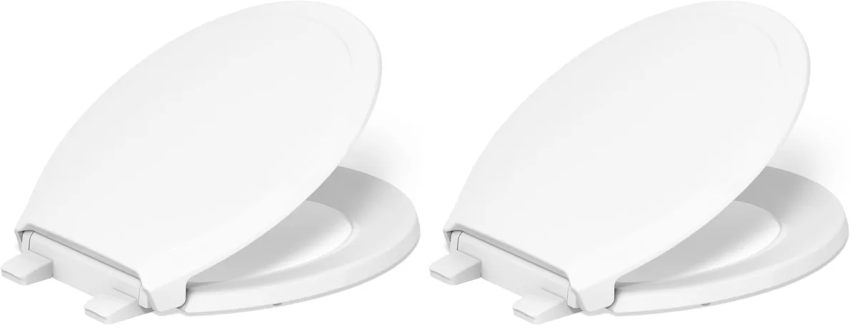 American Standard 78052-RL-0 Rutledge ReadyLatch Quiet Close Round Toilet Seat White Pack of 2 — product photo