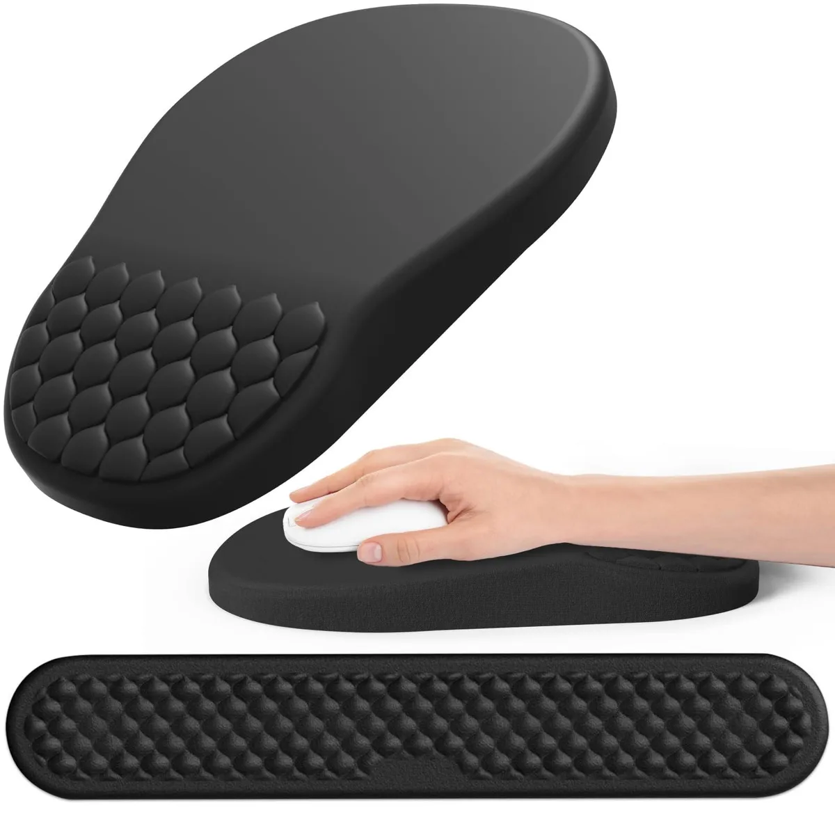  Hasinart 20231123-MB Ergonomic Mouse Pad &amp; Keyboard Wrist Rest, Black — product photo