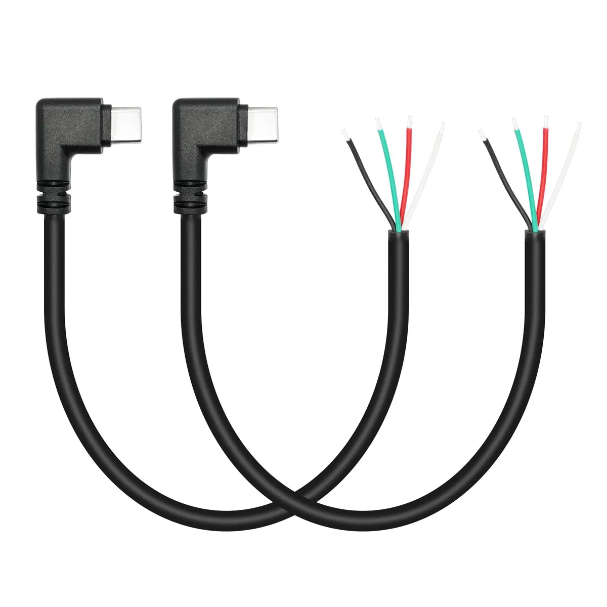 Vszerda Vszerda 90° USB-C to 4-pin bare wire 11in 22AWG 480Mbps 2-pack — product photo